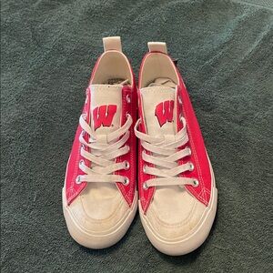 Stylish Red and White Athletic Sneakers